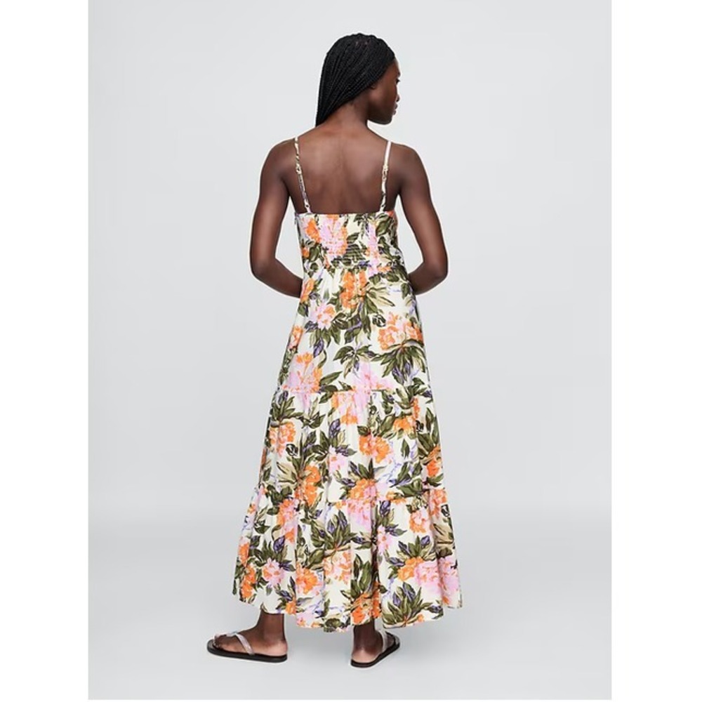 GAP Women's Size Large Tie Front Tiered Maxi Dress Floral Print MSRP $128 NWT - Picture 2 of 4